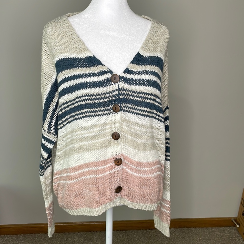 Favlux striped cardigan sweater